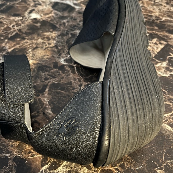 Fly London platform Velcro ankle strap opening toed shoes - Picture 6 of 15